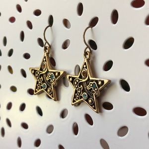 Detailed Gold Star Earrings